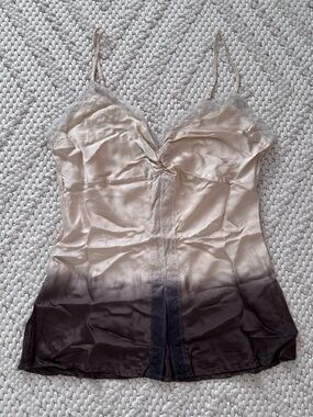 Y2K Arden B. Lace-Trim Dip-Dyed Silk Cami Medium